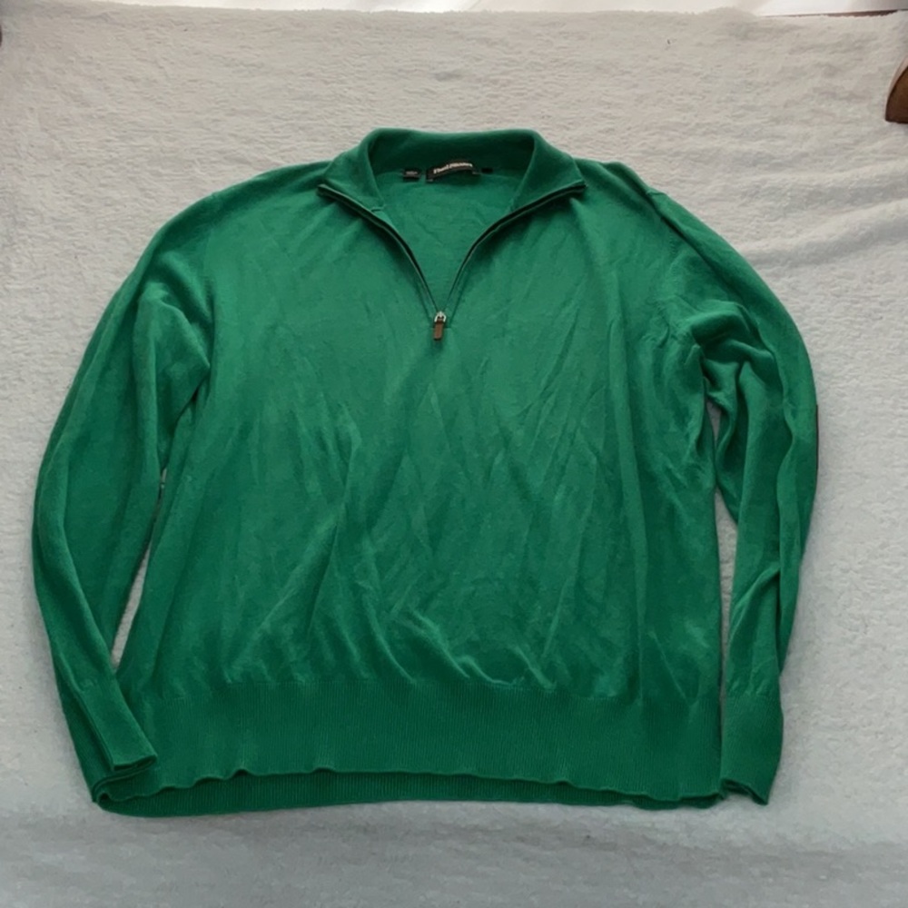 Paul Stuart woman’s Emerald Green Half-Zip Sweater - Picture 3 of 4